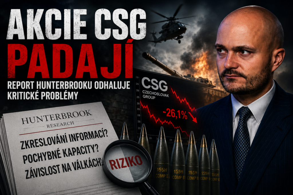 Akcie CSG padají: Strnadova zbrojařská skupina čelí krizi důvěry po reportu Hunterbrooku